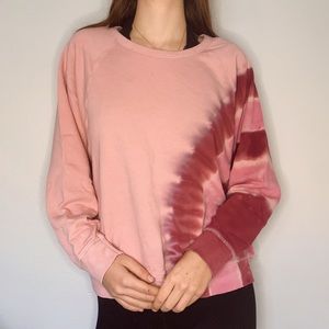 Time and Tru - Cropped Pink Tie Dye Crewneck